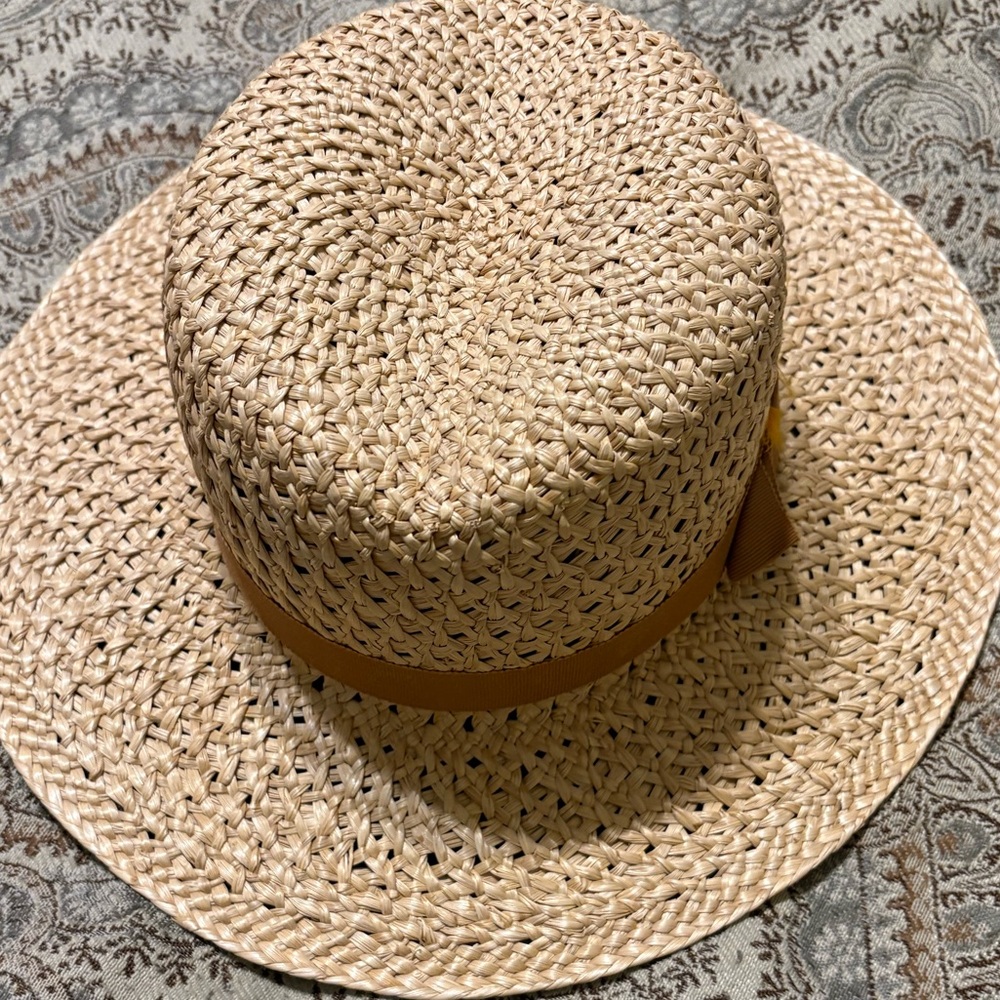 Straw Hat with Ribbon - Picture 2 of 7